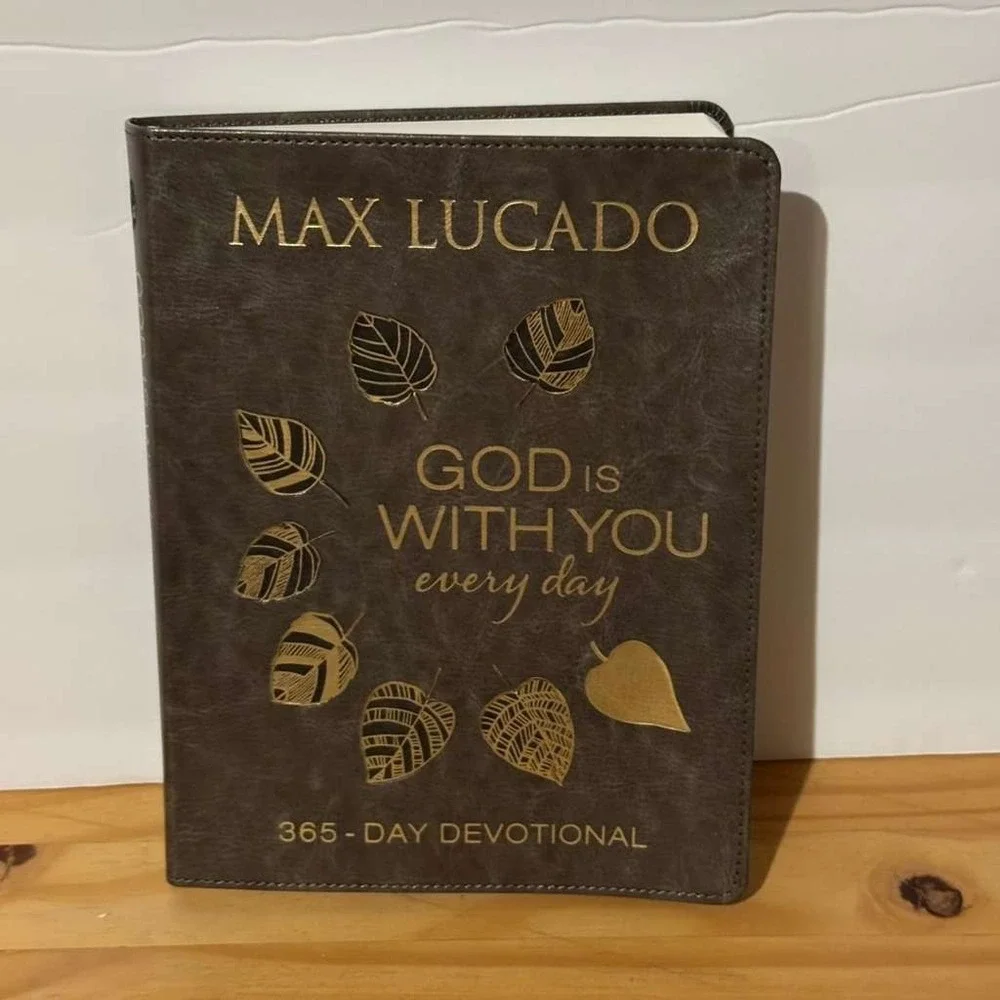 Max Lucado God Is With You Every Day 365 Day Devotional Brown Leathersoft Book